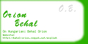 orion behal business card